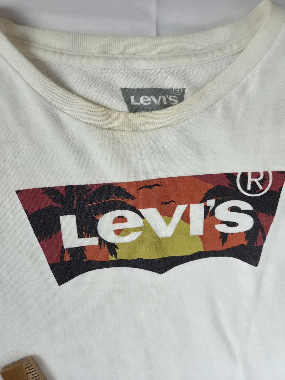 Levi's Men's Cream Graphic Logo T-Shirt